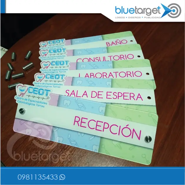 Señalética acrílico 30x10 Recepción